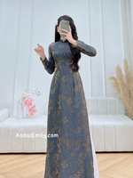 ILA Dark blue/ gold traditional áo dài