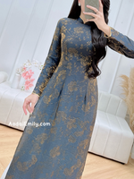 ILA Dark blue/ gold traditional áo dài