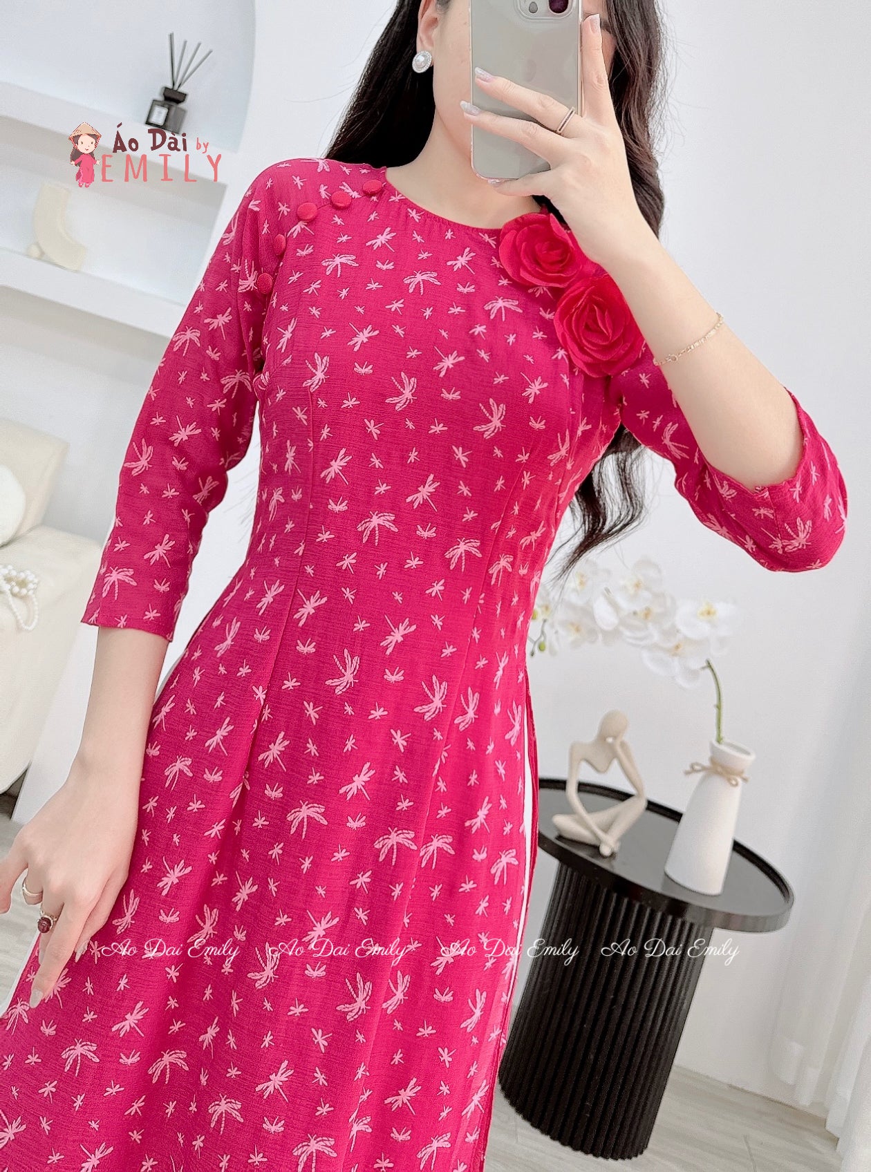Double layers Fuchsia mini birds