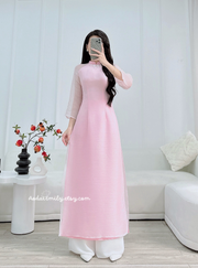 AILSA Simple hand beaded flowers modern ao dai