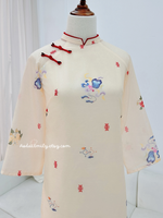 HADLEE Modern Ao Dai Dress with Red Pants