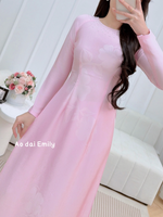 Ivory/Gold Modern ao dai with rose pattern| Conebush