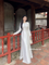 WINNIE White ao dai with crystals collar