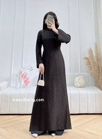 KELSEY Black Mulberry silk ao dai