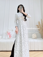 AZARIA Black/White printed flowers pattern