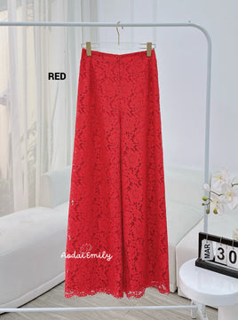 Red lace Pants for Ao Dai| Pre made LACE pants