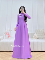 REESE Purple 3D Ribbon embroidery flowers