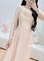 IZABELLA Hand beading flowers with crystals Pre made ao dai