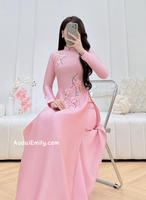 COLLINS Pink 3D Ribbon embroidery flowers