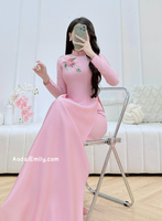 ROSALIE Pink 3D Ribbon embroidery flowers