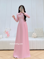 ROSALIE Pink 3D Ribbon embroidery flowers