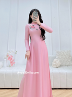 ROSALIE Pink 3D Ribbon embroidery flowers