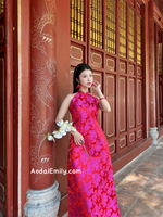 LEYLA Sleeveless Taffeta Spring flowers patterns