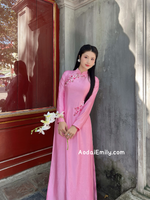 LENNOX Pink Sakura embroidery flowers