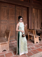 Sleeveless halter modern ao dai| Primrose