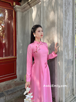 LENNOX Pink Sakura embroidery flowers