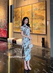 Mandarin Dress with Black/ Gold Sakura patterns
