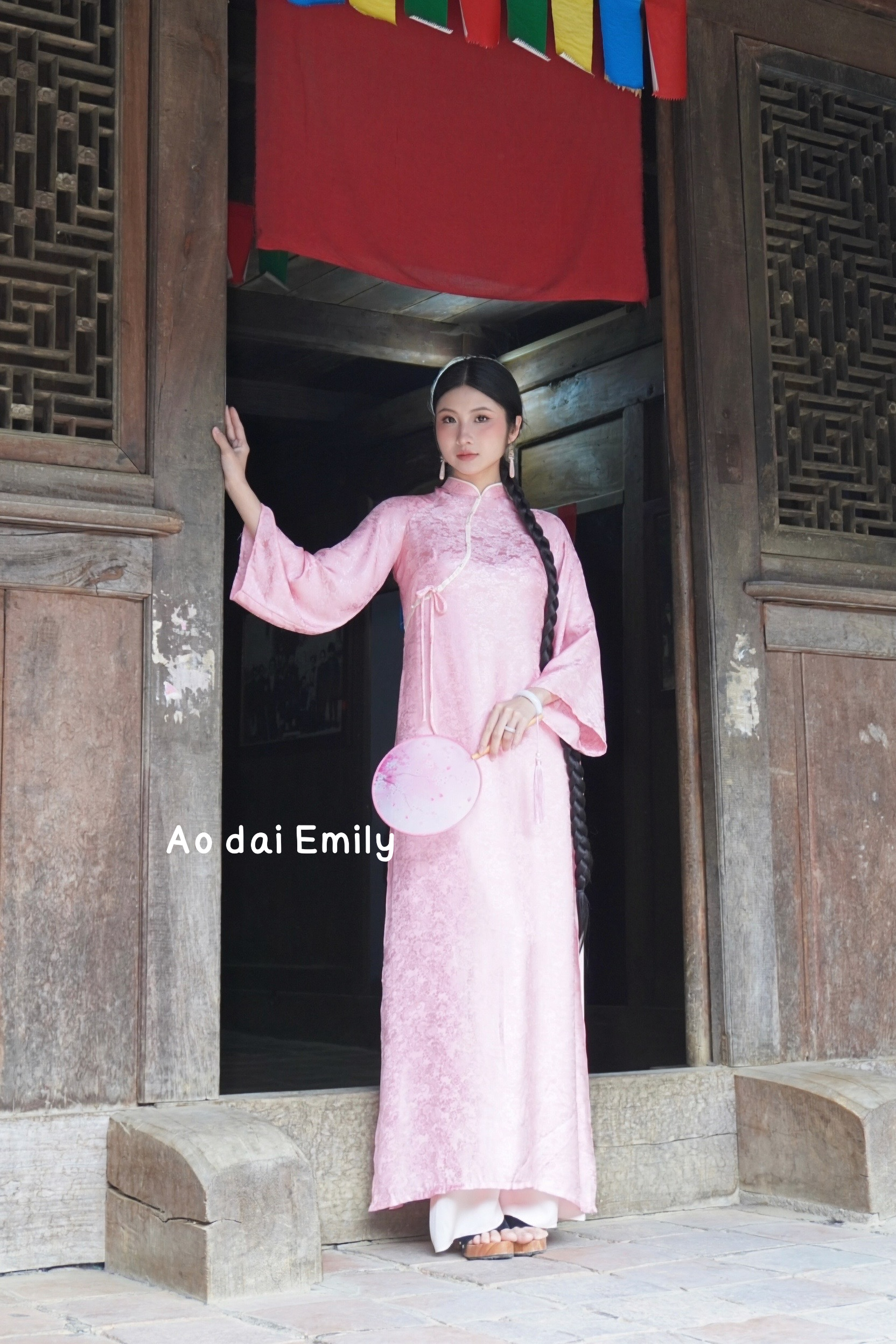 Pink modern Loosing style ao dai | áo dài cách tân|LSP001