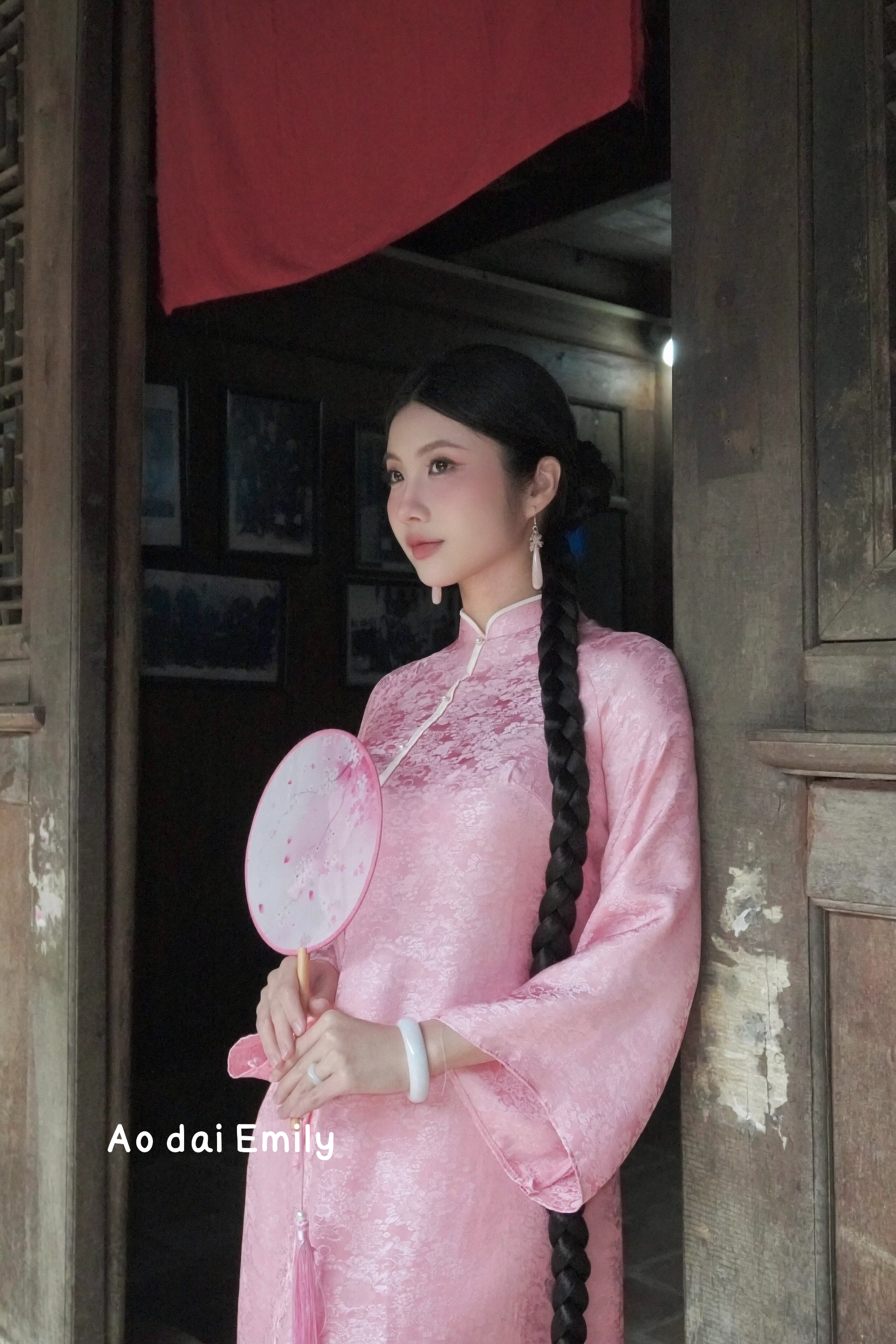 Pink modern Loosing style ao dai | áo dài cách tân|LSP001