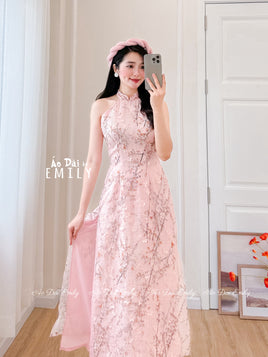 JANE Sleeveless Cherry blossom Pre made ao dai