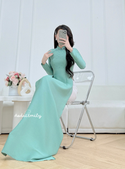Ao dai with crystals collar