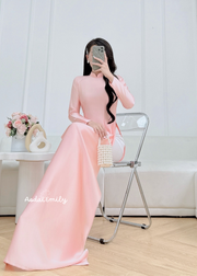 Plain Pink traditional ao dai