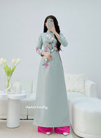 MELINA Spring Flowers Ao Dai | Taffeta Ao Dai