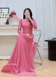 Simple pearls beading collar ao dai | Sunflower