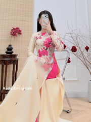 Print flowers pattern Pre made ao dai