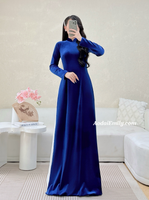 ALIZA Dark Blue Velvet Ao dài
