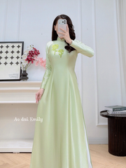 Lime green ao dai with beading crystals | Lyssa