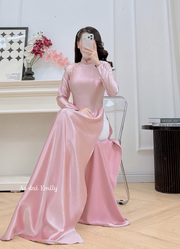 Plain Ao dai with hand beading design| Linnaea