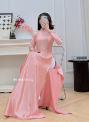 Traditional ao dai with flowers beading design| Ljubeca