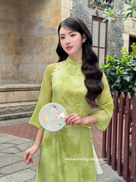 CHARLOTTE Modern ao dai with rose patterns