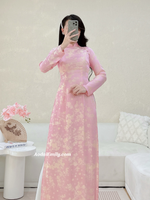 FIONA Ao dai Gam with Cherry Blossom Flowers with buttons