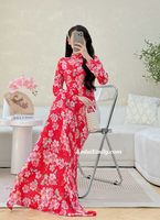 REGINA Printed Red flowers flowers pattern