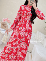 REGINA Printed Red flowers flowers pattern