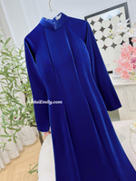 ALIZA Dark Blue Velvet Ao dài