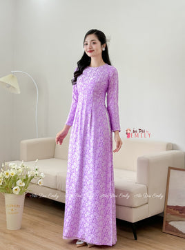 ALEXIS Purple Mulberry silk ao dai