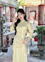 BETHANY Purple/ Cream Pre made ao dai