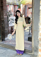 BETHANY Purple/ Cream Pre made ao dai