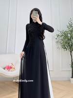 JUNE Ao dai with designed crystals