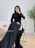 JUNE Ao dai with designed crystals