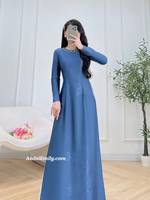 SORAYA Blue Ao dai with simple crystals