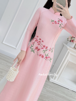 JULIET Pink Pre made embroidery ao dai