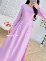 HONEY Light purple ao dai with simple crystals