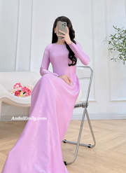 Light purple ao dai with simple crystals