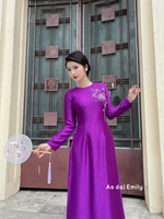 Purple ao dai set with crystal beading design| Cornflower