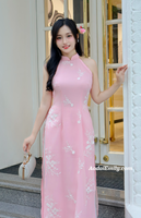 NAVY Pink Sleeveless with embroidery flowers