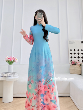 NOEMI Printed Blue/Pink flowers flowers pattern